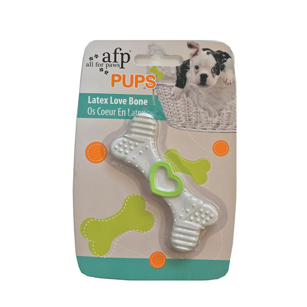 Puppy Chew Bone Toy Latex Puppies Teething Biting Chewing Dog White