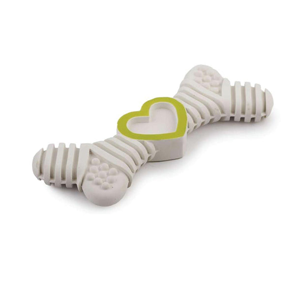 Puppy Chew Bone Toy Latex Puppies Teething Biting Chewing Dog White