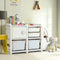 Truck shaped Toddler Storage Cabinet with Bins Drawers Gray