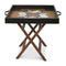 Wooden Tray On Stand With Medallion Design 55X55X56Cm