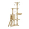 Cat Tree With Sisal Scratching Posts 138 Cm Beige
