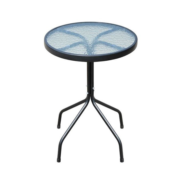 3 Piece Bistro Set Powder Coated Steel Black