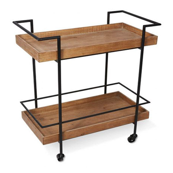 Kitchen Trolley Cart Wood And Metal 73X40X90Cm