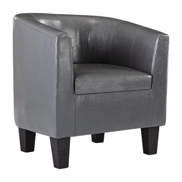 Tub Chair Grey Faux Leather 64X57X70 Cm