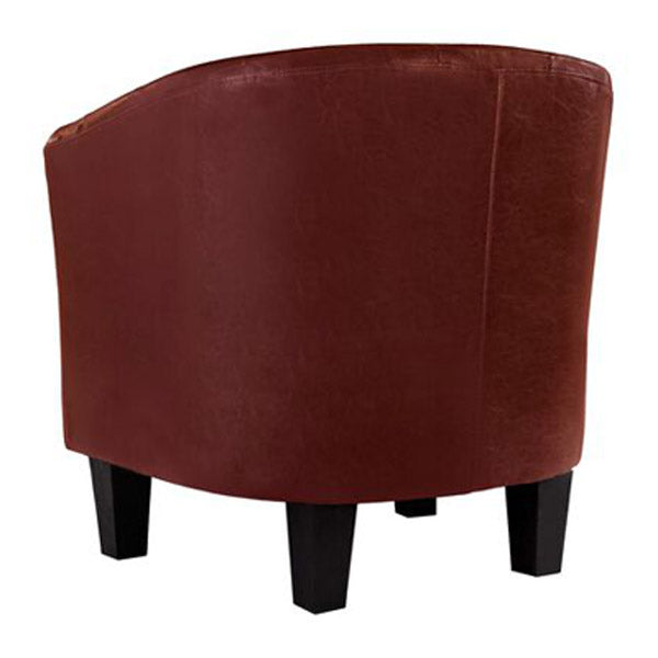 Tub Chair Wine Red Faux Leather