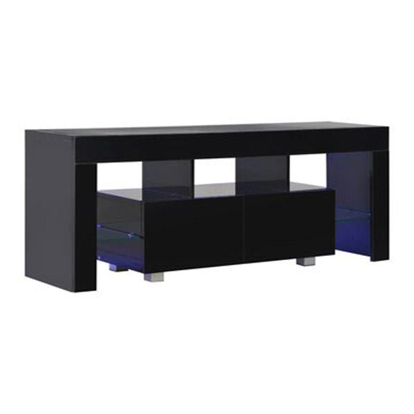 Tv Cabinet With Led Lights High Gloss Black 130X35X45 Cm