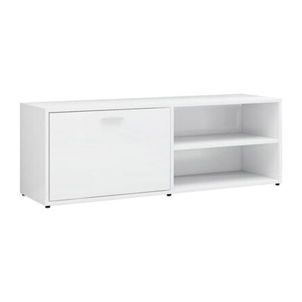 Tv Cabinet 120X34X37 Cm Chipboard High Gloss White