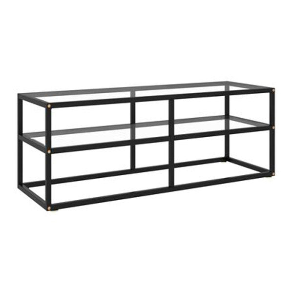 Tv Cabinet Black With Tempered Glass 120X40X40 Cm