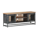 Tv Cabinet Grey 120X30X40 Cm Solid Acacia Wood And Steel