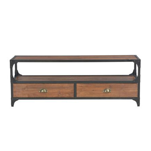 Tv Cabinet With 2 Drawers 120X30X40 Cm Solid Pine Wood