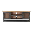 Tv Cabinet Grey 120X30X40 Cm Solid Acacia Wood And Steel