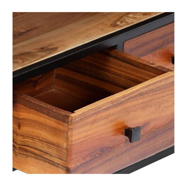 Tv Cabinet 120X30X40 Cm Solid Reclaimed Wood And Steel