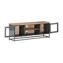 Tv Cabinet Grey 120X30X40 Cm Solid Acacia Wood And Steel