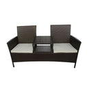 2 Seater Garden Sofa With Tea Table Poly Rattan