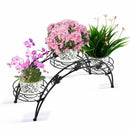 2X Outdoor Indoor Plant Stand Metal Black Flower Pot Shelf Garden Corner Shelves