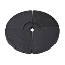Umbrella Base Fan Shaped 4 Pcs Black