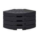 Umbrella Base Fan Shaped 4 Pcs Black