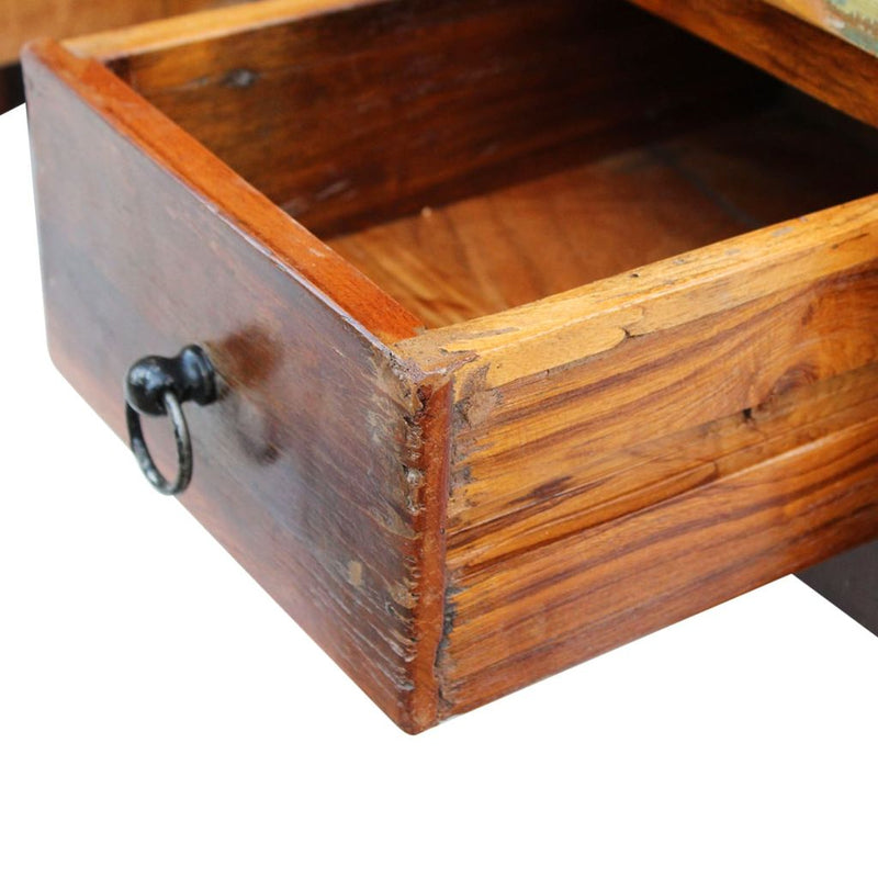 Coffee Table Drawers Solid Reclaimed Wood 90 x 45 x 35 Cm