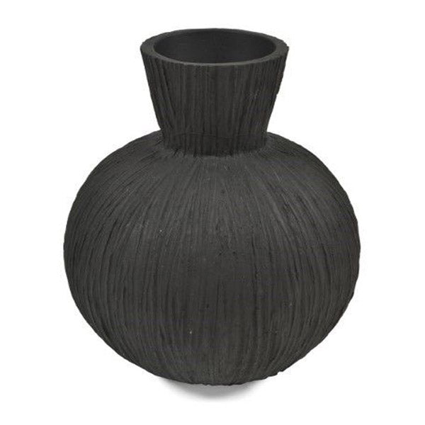 Round Vase Cement Black
