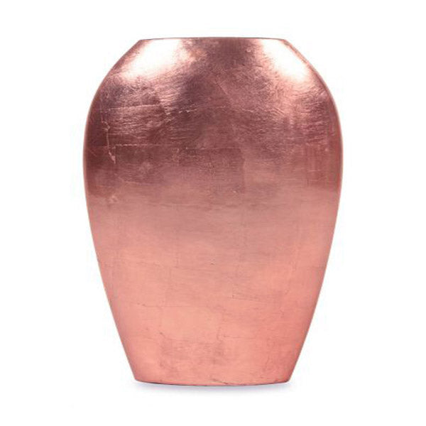 Tall Flat Vase Ceramic Pink Gloss 37Cm