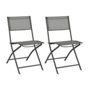 Folding Outdoor Chairs 2 Pcs Steel And Textilene Grey