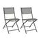 Folding Outdoor Chairs 2 Pcs Steel And Textilene Grey