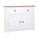Sideboard White 93 X 40 X 80 Cm Solid Pinewood Panama Range