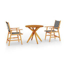 3 Piece Garden Dining Set Solid Wood Acacia