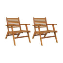 Garden Chairs Solid Acacia Wood 2 Pcs