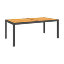 Garden Table 150 X 90 X 75 Cm Poly Rattan And Acacia Wood Black
