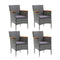 Garden Dining Chairs Poly Rattan Grey 4 Pcs