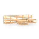 6 Piece Solid Pinewood Garden Lounge Set Brown