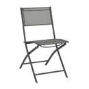 Folding Outdoor Chairs 2 Pcs Steel And Textilene Grey