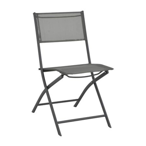 Folding Outdoor Chairs 2 Pcs Steel And Textilene Grey
