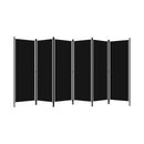 6 Panel Room Divider Black 300 X 180 Cm