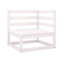 3 Piece Garden Lounge Set White Solid Pinewood White