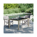 Garden Table 150 X 90 X 75 Cm Tempered Glass And Poly Rattan Grey