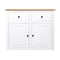 Sideboard White 93 X 40 X 80 Cm Solid Pinewood Panama Range