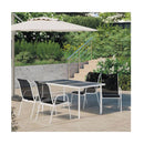 5 Piece Outdoor Black Dining Set Steel