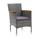 Garden Dining Chairs Poly Rattan Grey 4 Pcs