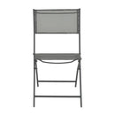 Folding Outdoor Chairs 2 Pcs Steel And Textilene Grey
