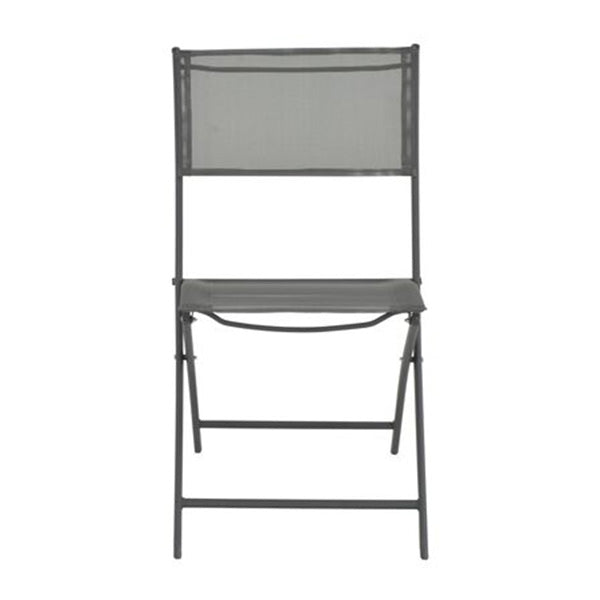 Folding Outdoor Chairs 2 Pcs Steel And Textilene Grey