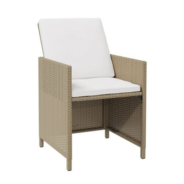 Garden Chairs With Cushions 4 Pcs Poly Rattan Beige