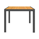 Garden Table 150 X 90 X 75 Cm Poly Rattan And Acacia Wood Black