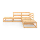 Piece Garden Lounge Set Solid Pinewood Brown