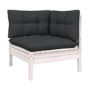 4 Piece Garden Lounge Set White With Cushions Solid Pinewood