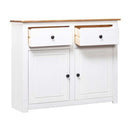 Sideboard White 93 X 40 X 80 Cm Solid Pinewood Panama Range