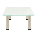 Tv Stand Frosted 80 X 35 X 17 Cm Tempered Glass Transparent