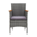Garden Dining Chairs Poly Rattan Grey 4 Pcs