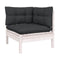 4 Piece Garden Lounge Set With Anthracite Cushions Pinewood White